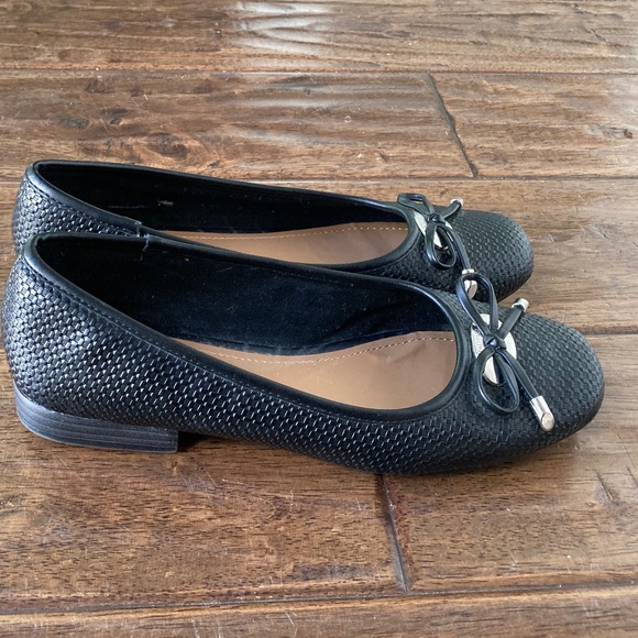 Nautica Classic Woven Ballet Flat Loafer Black Bow Sz 8 Classic Workwear - Picture 2 of 10
